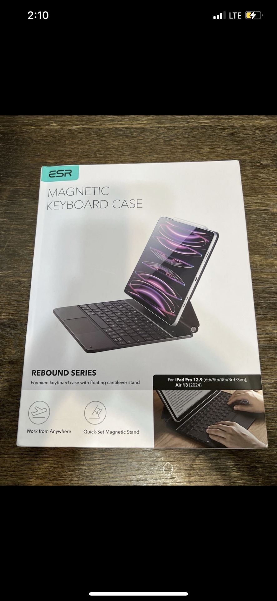 ESR Magnetic Keyboard Case Rebound Series For iPad Air 13 (25/24) Pro 12.9 Black