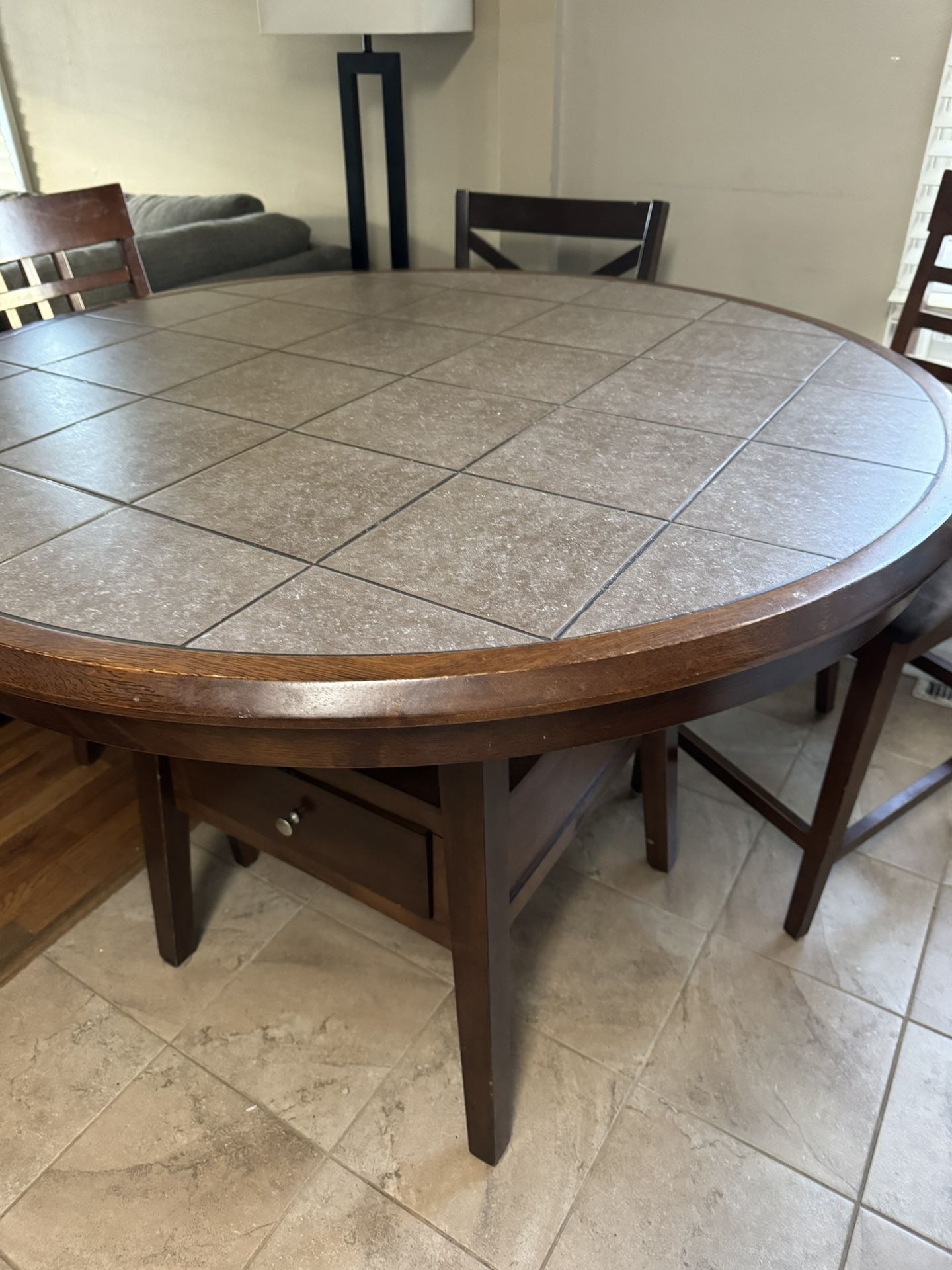 High Wooden Dining Table