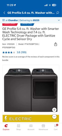 GE Profile Smart Washer & Electric Dryer Set – Diamond Gray