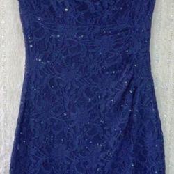 Lauren Ralph Lauren Like New Navy Blue Lace Sheath Dress – Size 10P