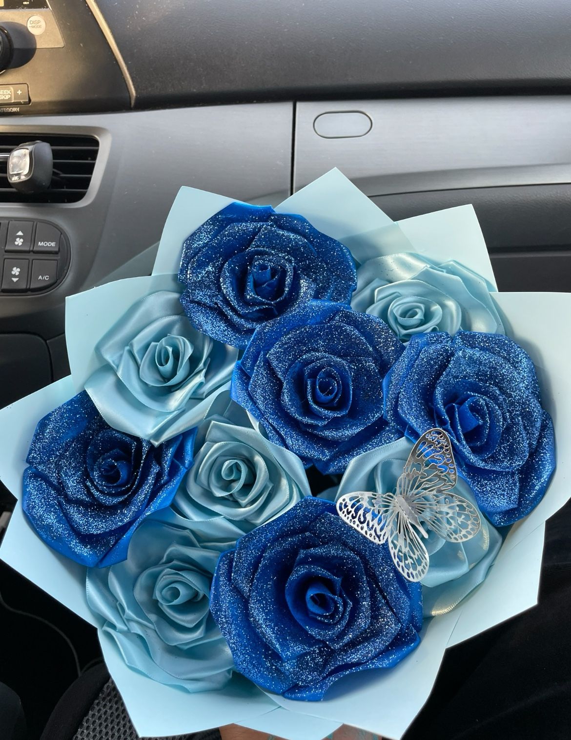 Blue Bouquet With Glitter
