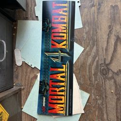 Mortal Kombat 4 Original Translight Arcade Marquee Midway Part 