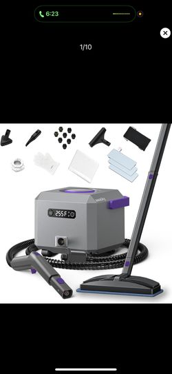 Steam Cleaner: 1650W, Fast 50-Sec Heat-Up-21-Piece Kit Refill Anytime-No Cooling-Detachable Hose Steamer Mop for Home Use Car Bed Furniture Bathroom T