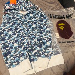Light Blue Bape Zip Up 