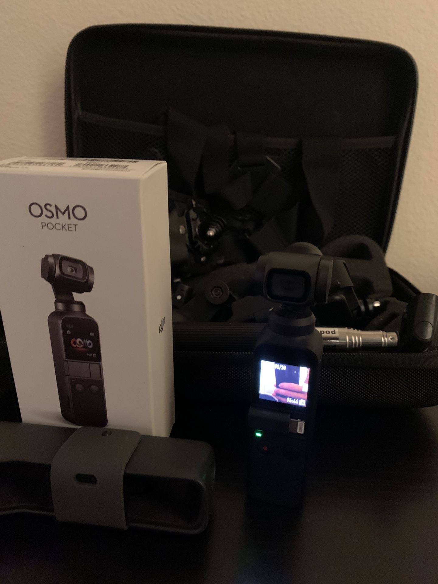 osmo pocket with alot of accessory