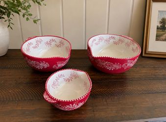 Ceramic Mixing Bowls -Temptations Style - Beautiful & Like New!!