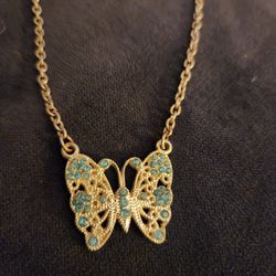 Costume jewelry, butterfly Necklace