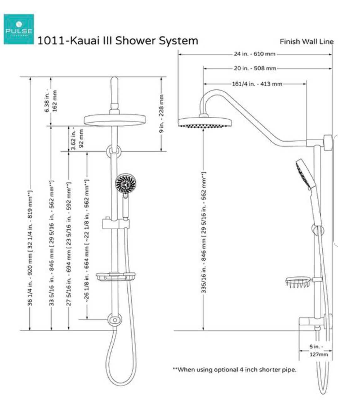 PULSE ShowerSpas 1011IIIBN Kauai III Shower System with 8" Rain
