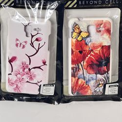 2 NEW Beyond Cell Kyocera Hydro View C6742 cell phone cases with butterflies