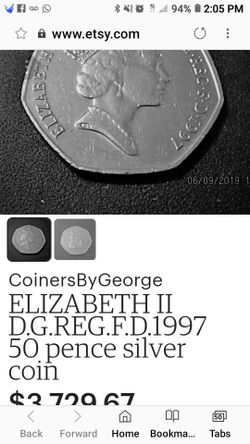 1997 50 pence coin