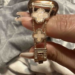 Four Leaf Clover Rose Gold Apple Watch Band