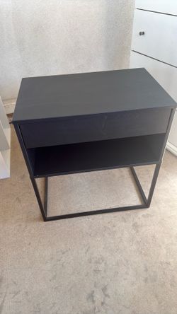 Black Nightstand with Drawer