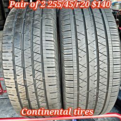 Pair of 2 continental tires 255/45/r20 ‼️ free instalation and balance ‼️