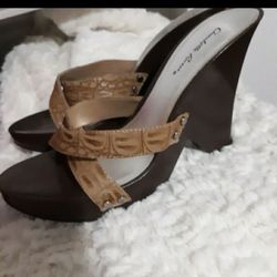 Sz7 1/2 Charlotte Russe Wedge Heeled Sandals 