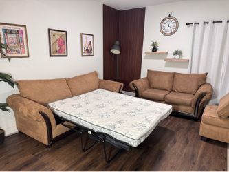 3-Piece Sofa Set with Pull-Out Bed - Free Delivery