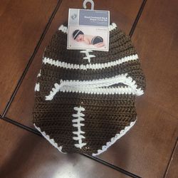 Newborn Knitted/crochet Football Hat And Diaper Cover