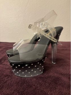 Pleaser Stardust ankle-strap sandals 6-inch heel