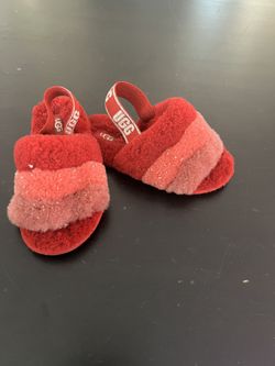 UGG Girls Red Slide Shoes. Size 11. Fair Condition. 