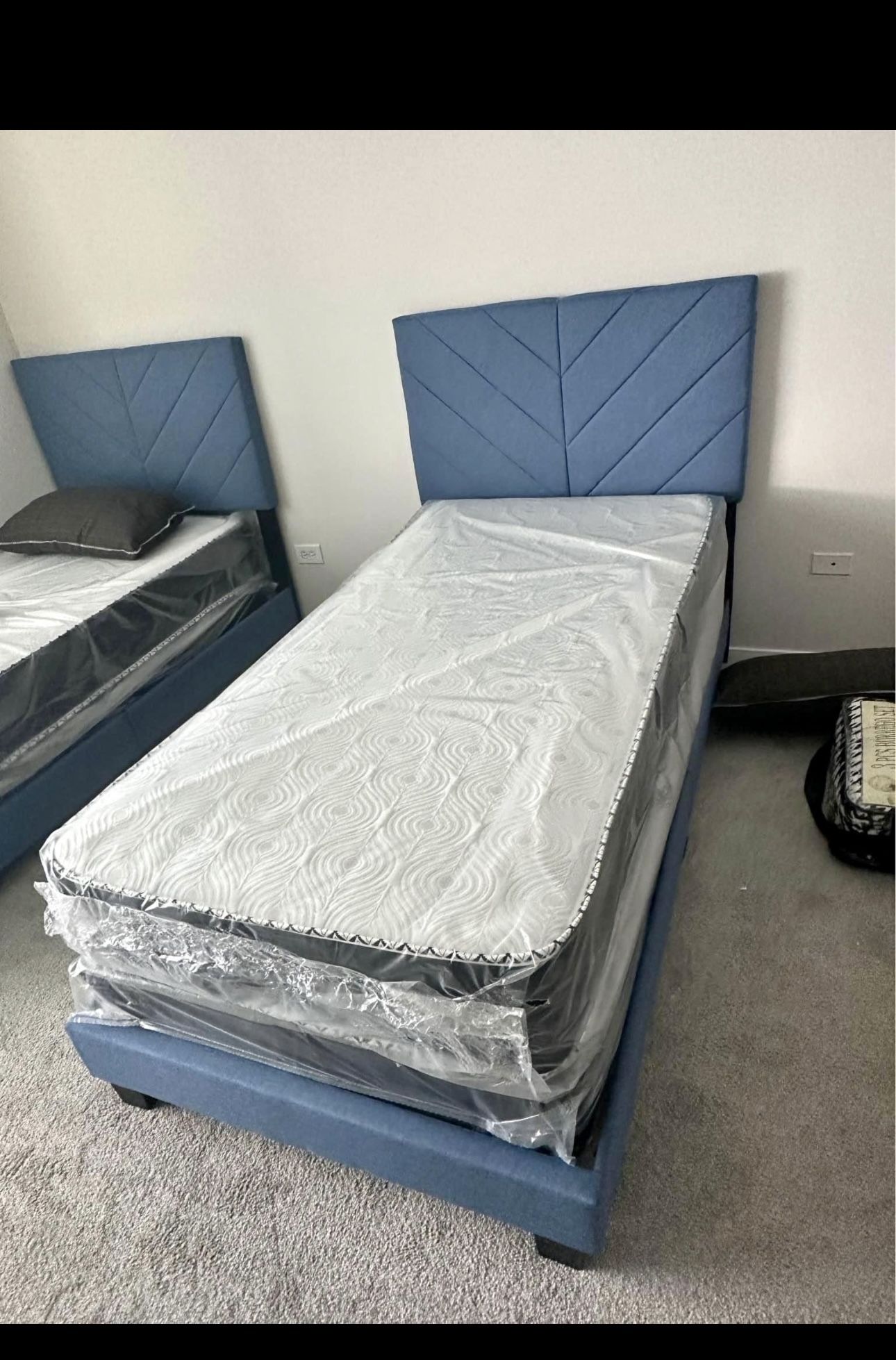 Brand New Twin Bed Frame With Mattress And Box Spring Ready For Delivery 🚛