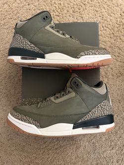 Size 8 (Used condition, with box) - Air Jordan 3 retro family affair olive