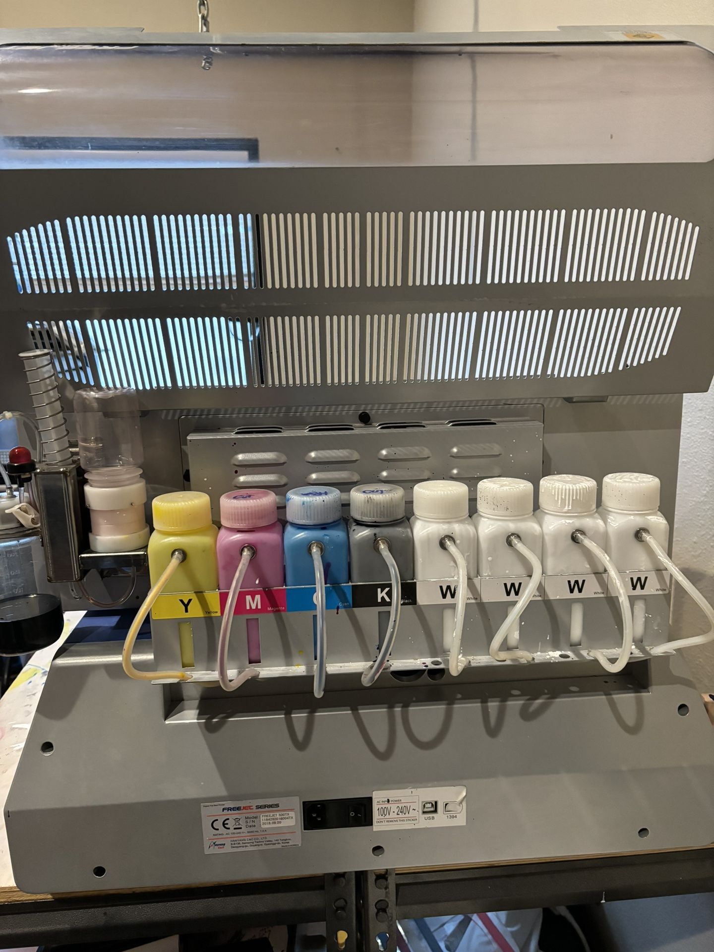 Omniprint Freejet 330TX DTG Printer With Plate. Missing print head for