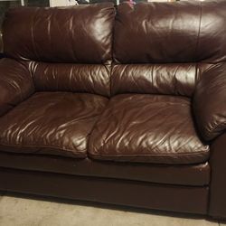 Leather Loveseat 