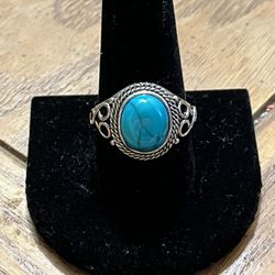 Turquoise Stone And Silver Ring