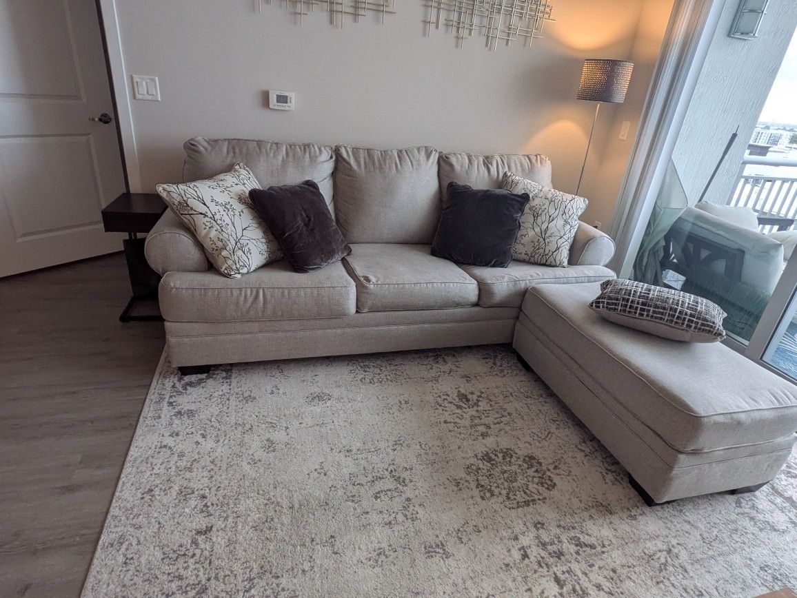 Sleeper Sofa with Ottoman -gray