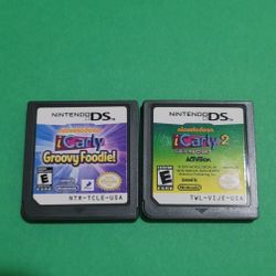 Nintendo DS NDS Nickelodeon iCarly Groovy Foodie! And iCarly 2 Video Game Lot 2.
