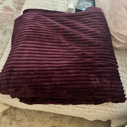Plush Burgundy King Blanket