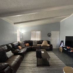 Beautiful elegant upscale luxury Italian Leather Sectional sofa