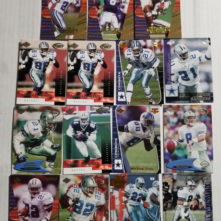 Dallas Cowboys 15 Card lot Featuring Troy Aikman, Emmitt Smith, Michael  Irvin & Deion Sanders. for Sale in Lodi, CA - OfferUp