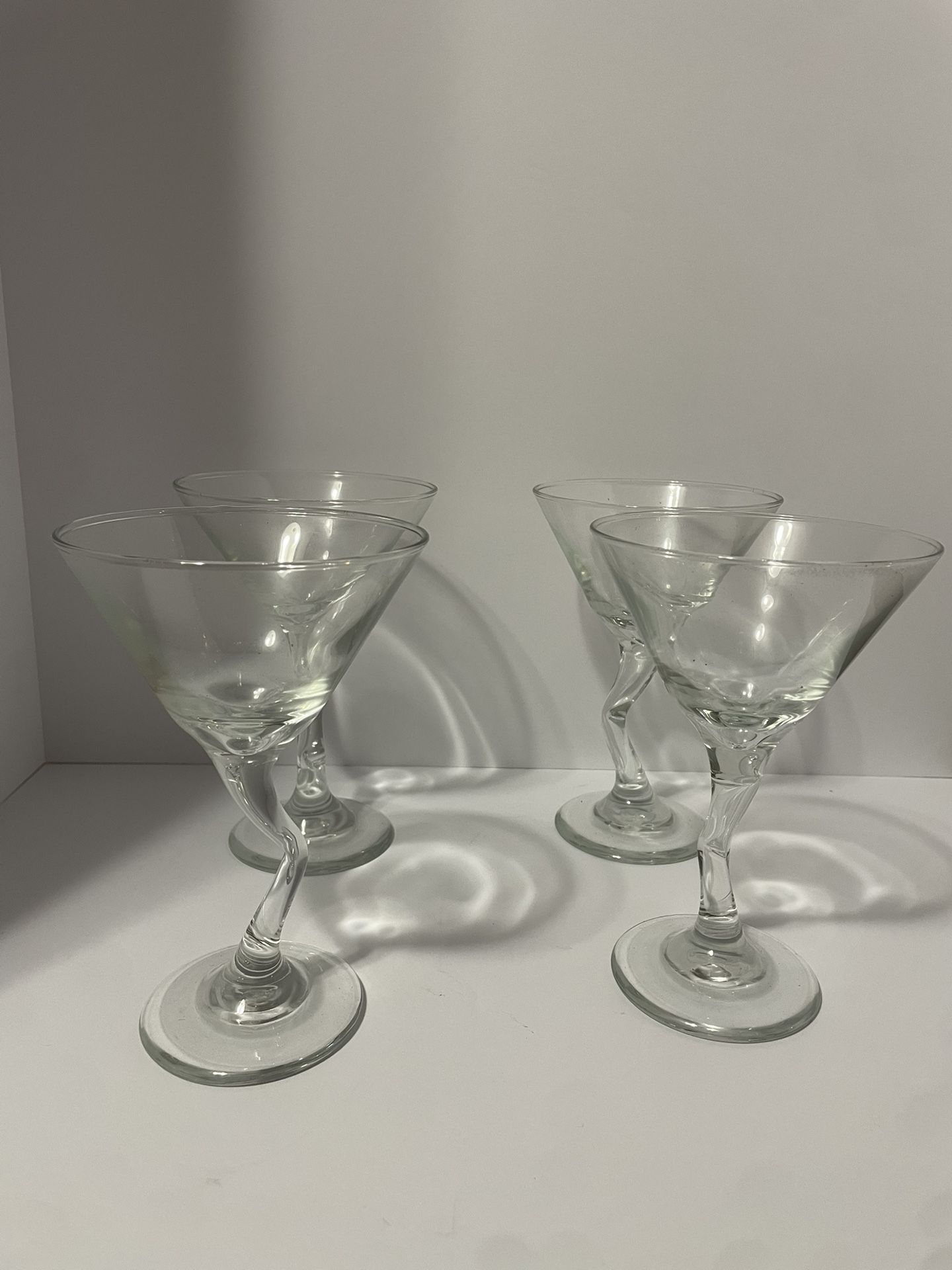 Set of 4 Libbey Martini Zig-Zag Stem Cocktail Glasses 9oz/266 ml