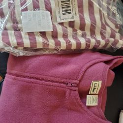 New!  LL Bean Girls Fleece Jumper And Cotton Top