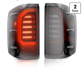 Smoked Full LED Tail Lights Compatible with 2014-2019 Chevy Silverado 1HD 3500HD, 2015-2019 GMC Sierra 3500HD Dually, Only fit Models without 