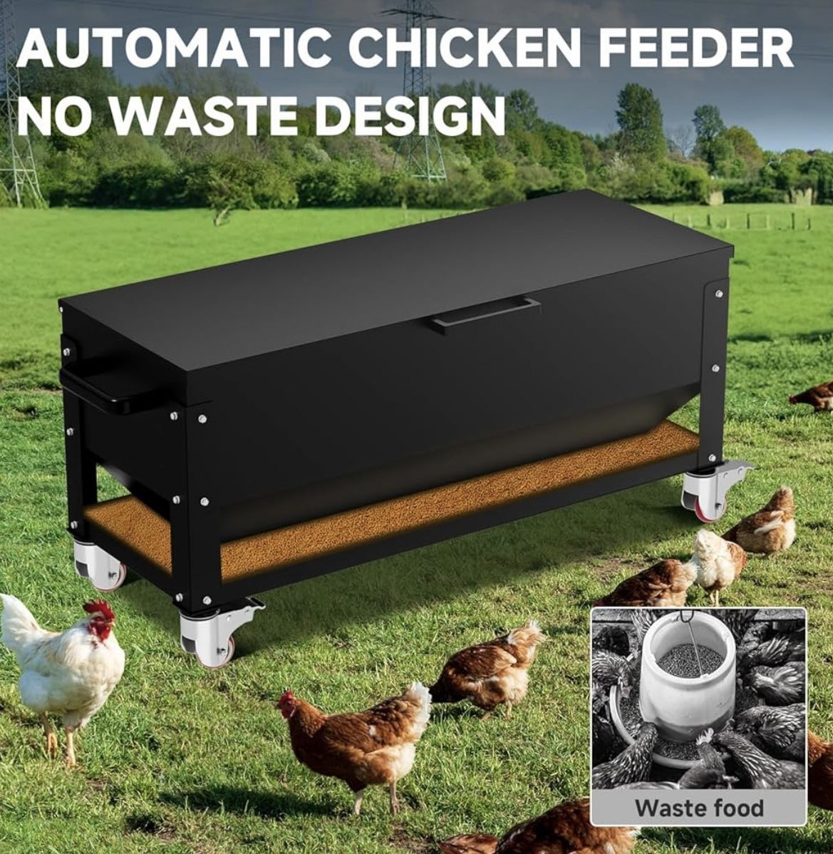 Brand New Heavy Duty Chicken Feeder 120 lbs Large Capacity