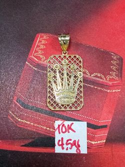 10K Solid Gold Pendant For Wedding 4.5Gr