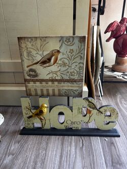 Hope Word Sign with Bird Decor