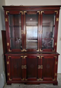 Two Piece Sets Wood Display Cabinet for Sale
