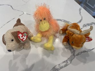 Beanie Babies OX The Goat - Rufus The Dog & Bird