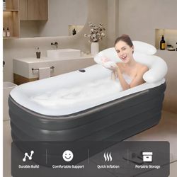 Inflatable Bathtub Portable Adult shower bathroom Freestanding Foldable Spa Tub backrest ice relax 