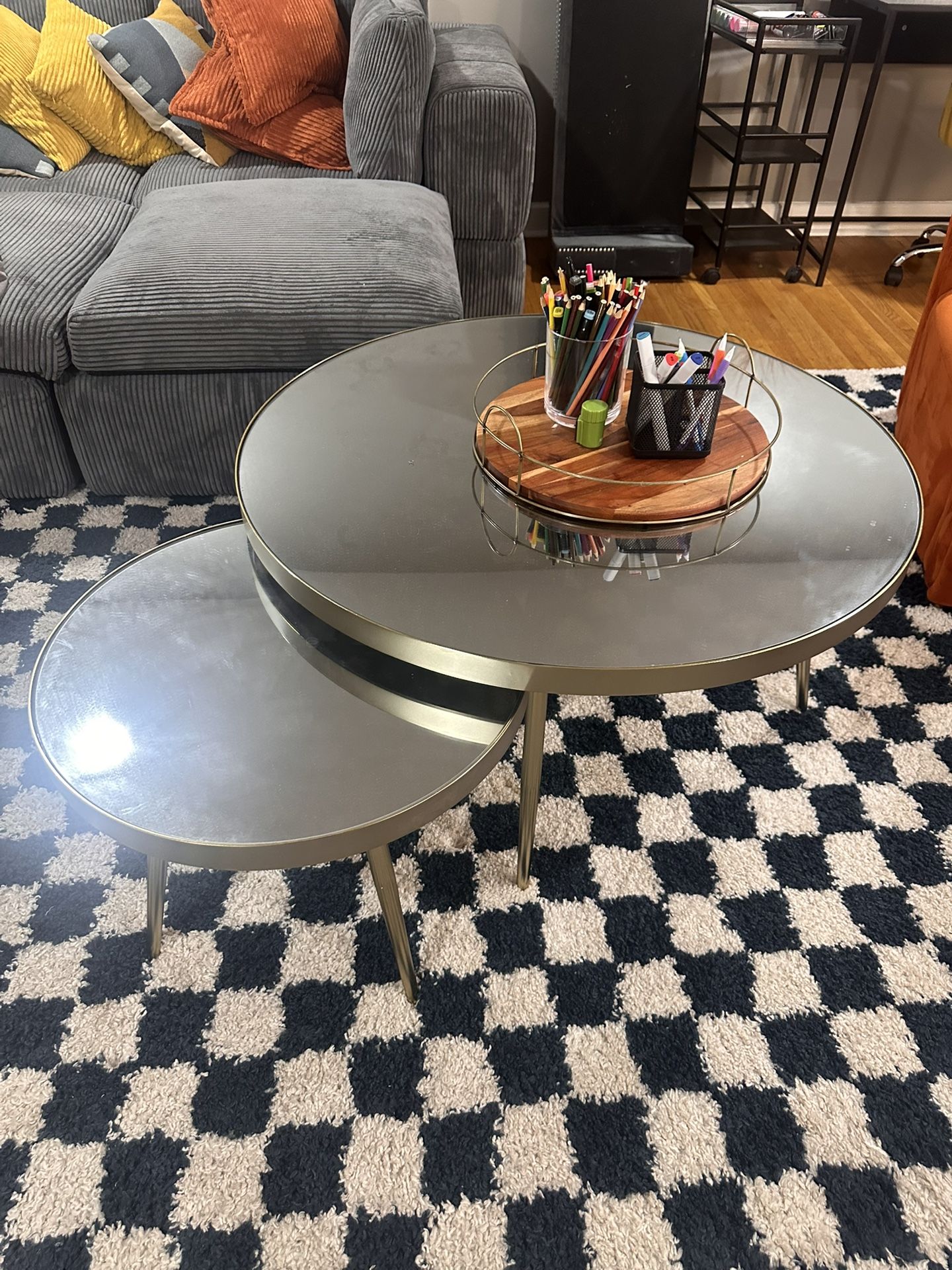 Twin Glass Top Tables