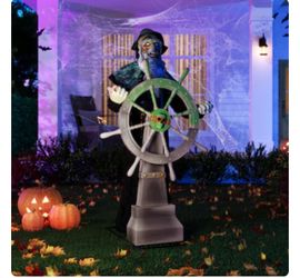 Haunted Living 6-ft Lighted Talking Steering Captain Motion Activated Animatronic BRAND NEW