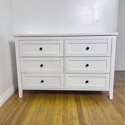 New Traditional White Dresser with 6 Drawers, Storage Dresser, Chest Dresser