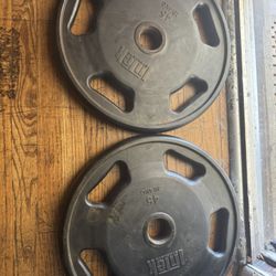 Urethane Olympic Weights Pair 45 Lbs Firm Price 