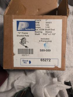 65272 Packard C-Frame Motor, 1" Stack Size, 120 Volt, 3000 RPM