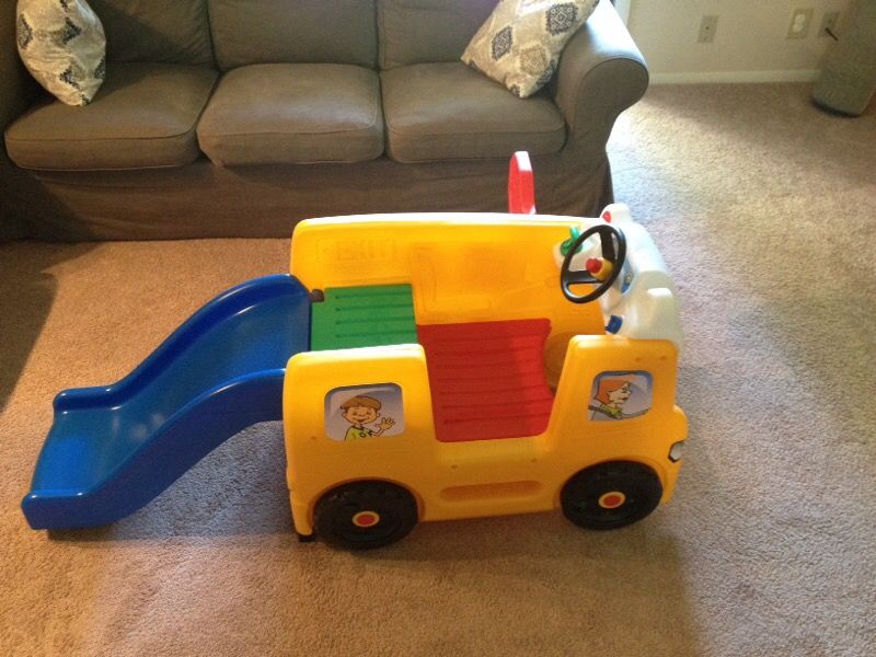 Little tikes school bus activity gym with slide