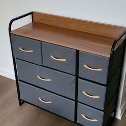 Fabric Drawer Dresser With 7 Shelves