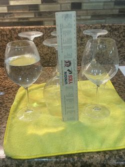 Clear Crystal Wine Glasses Set of 6