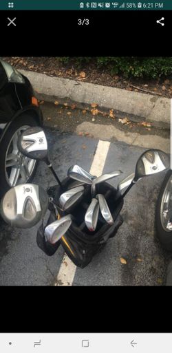 Golf clubs and bag